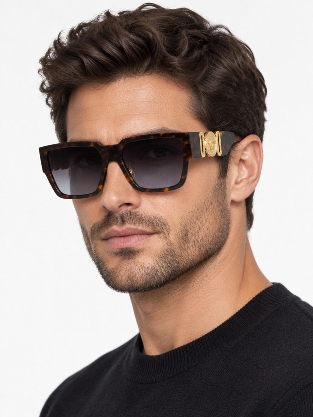 NEW Versace VE4483D 108/8G Havana/Gold Sunglasses Authentic